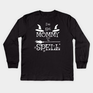 Mommy under my Spell (White) Kids Long Sleeve T-Shirt